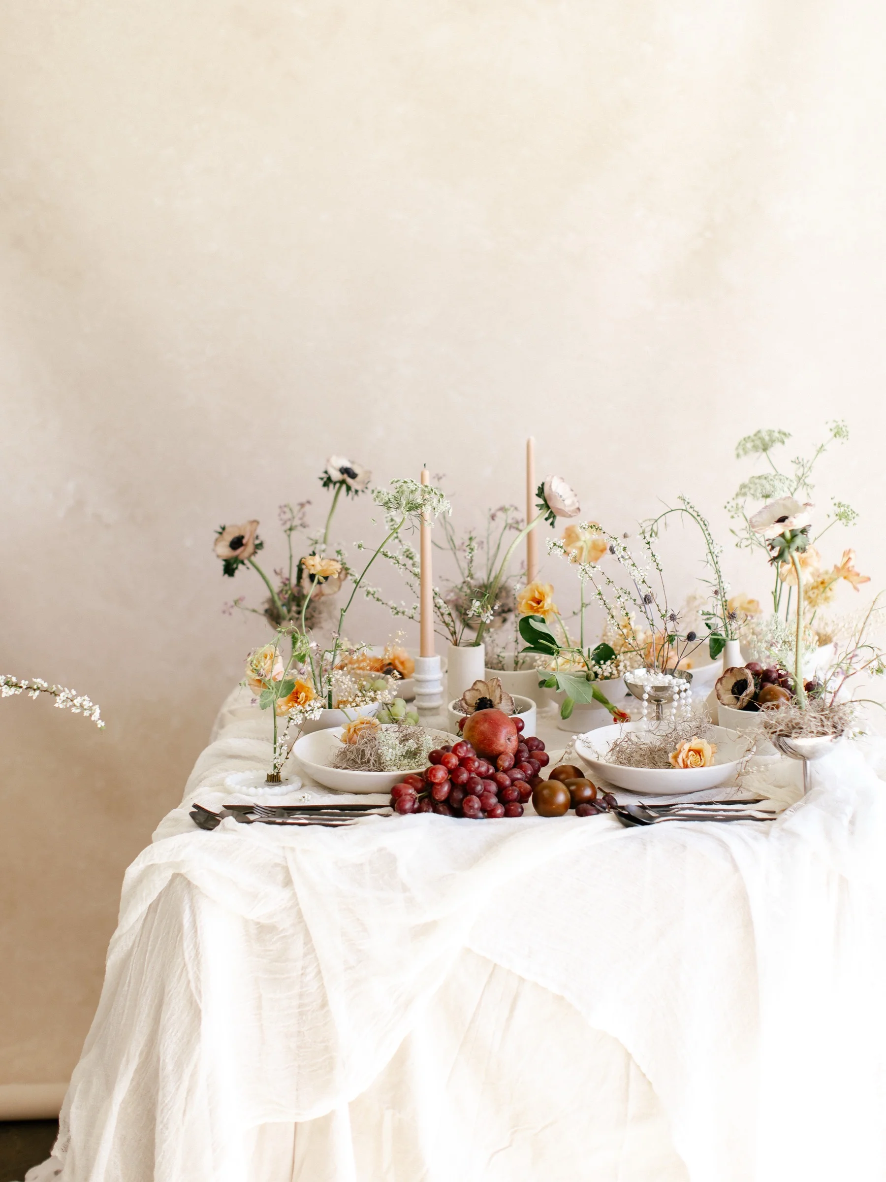 Elegant floral tablescape by Let Them Eat Flowers